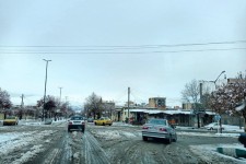 بارش برف  مناطق شهر صحنه را سفید پوش کرد