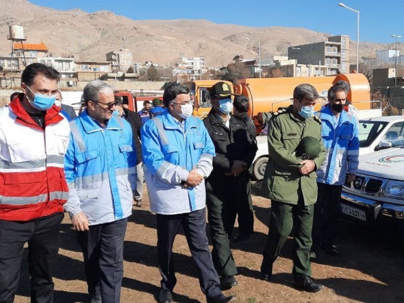 برگزاری مانور ایمنی و زلزله به مناسبت ۵ دیماه سالروز زلزله دلخراش بم در شهرستان صحنه